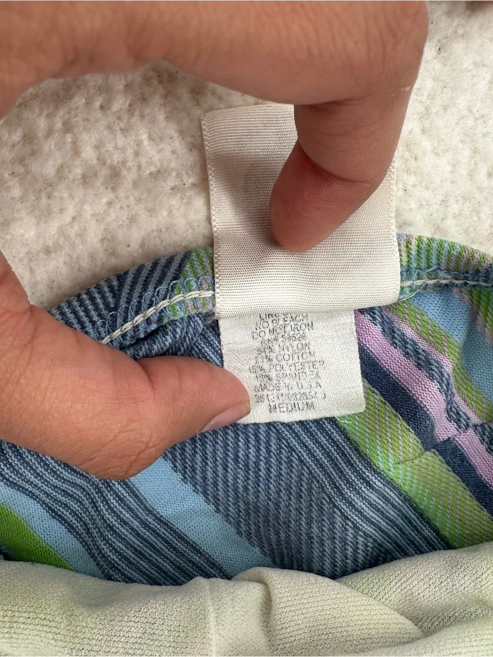 Surf Striped Y2K Lucky Brand Halter Blue and Green Bikini Set - Picture 12 of 13
